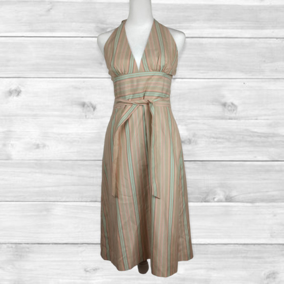 TOMMY Bahama Silk Tie Neck Dress 2 Women's Multicolored Lined Zip Back Size 2 - Picture 1 of 8